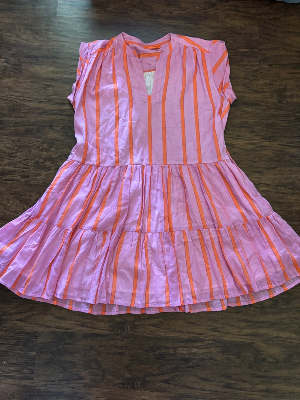 Oliphant Pink Dress with Orange Stripes